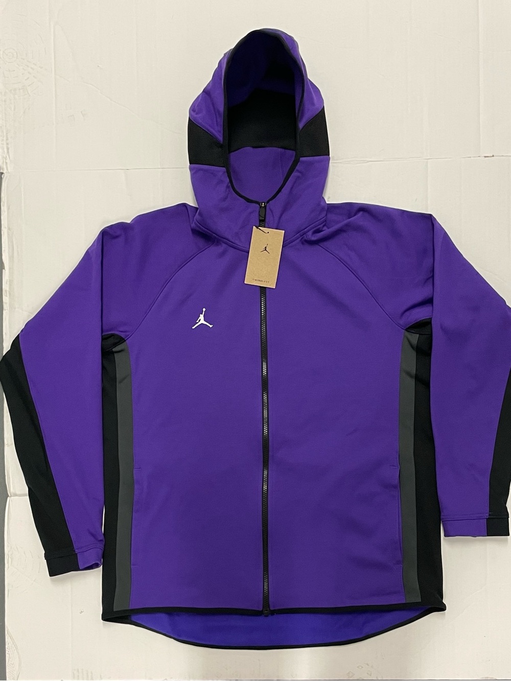Jordan Purple & Black Full-Zip Hooded Puffer Jacket - Kids